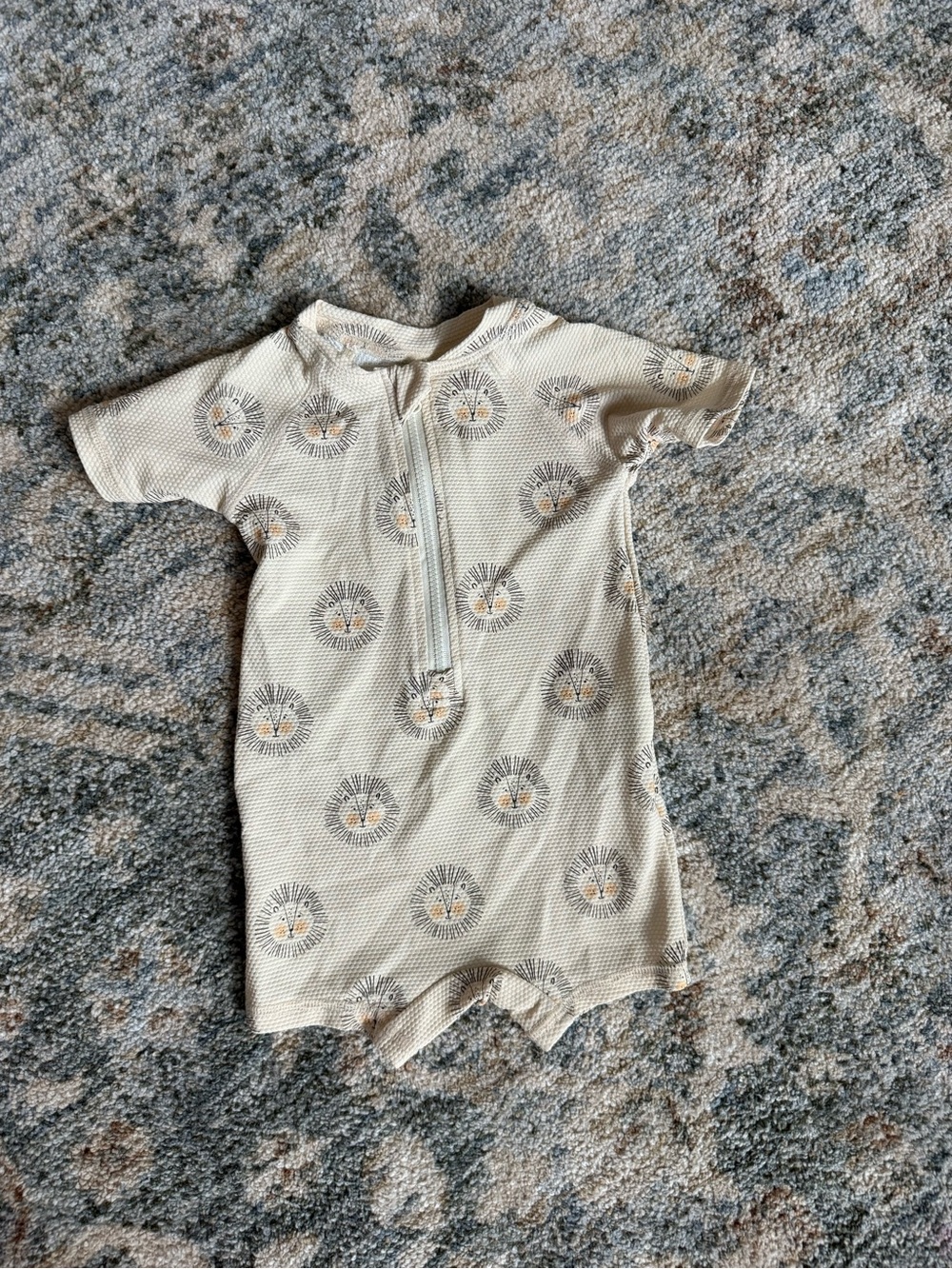 Quincy Mae Zip Rashguard One Piece Lion Print
